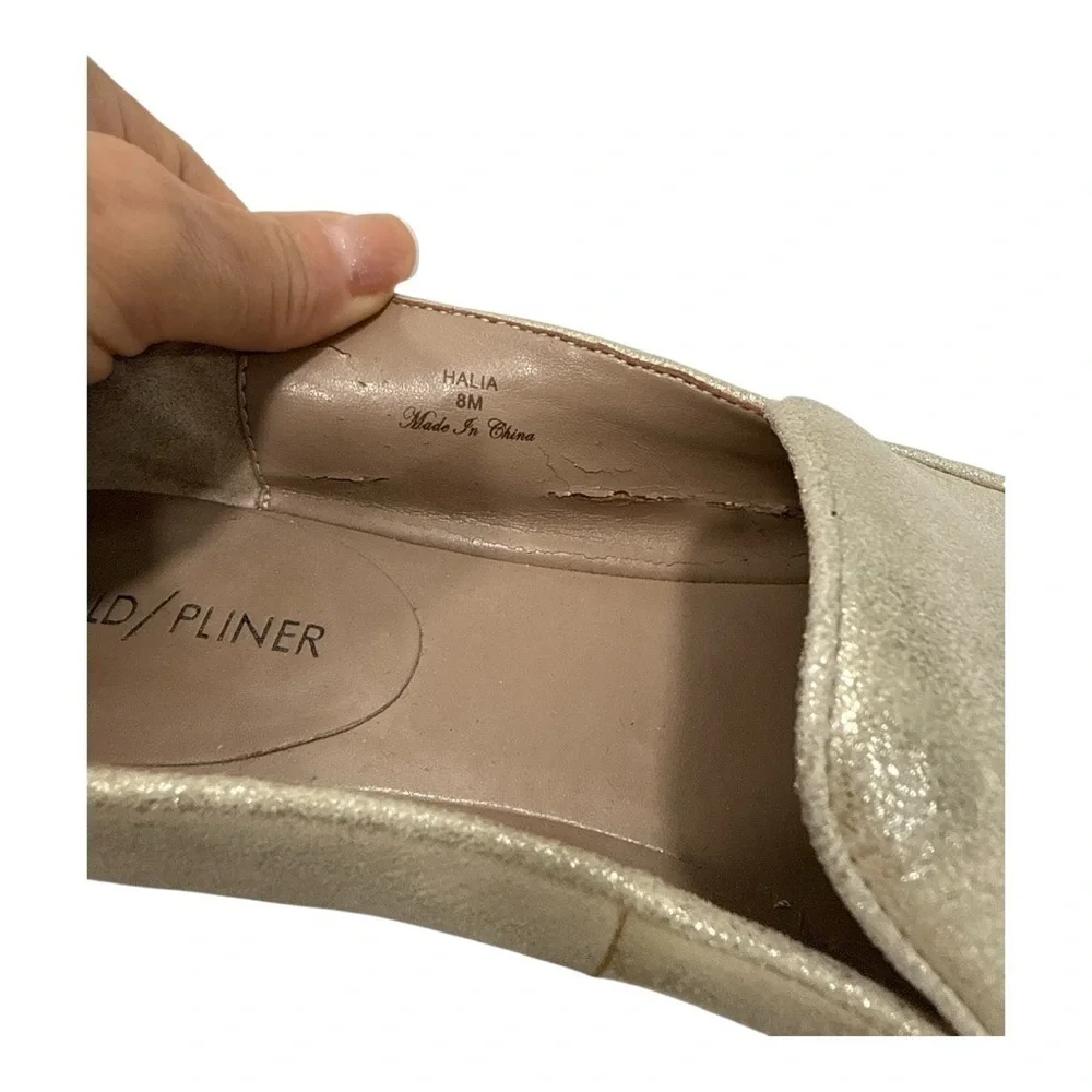 Donald J. Pliner Haro Silver Metallic Leather Slip On Loafer Women’s 8 M